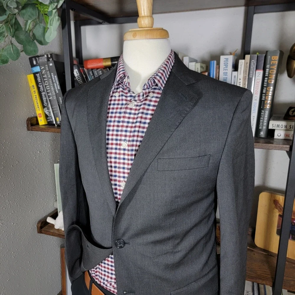 Banana Republic Men's Sport Blazer Charcoal LANIFICIO WOOL Modern Fit‎ Size 38R